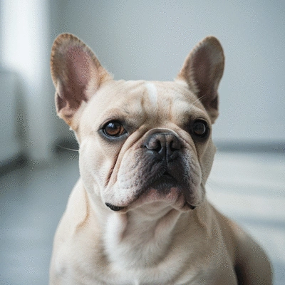 French Bulldog with brachycephalic airway syndrome, looking relaxed, no text, no words, no typography, 8K, natural lighting